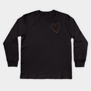 Small Gold Heart Line Kids Long Sleeve T-Shirt